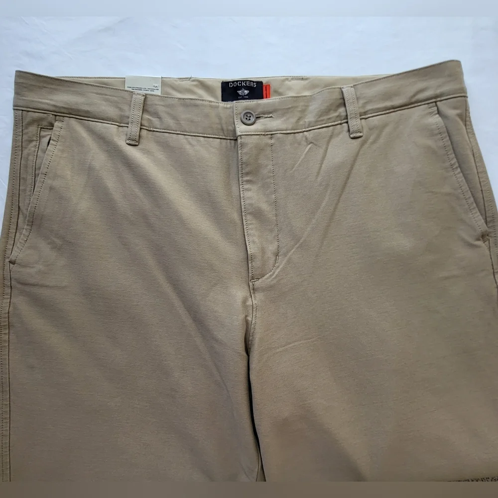 DOCKERS Comfort Knit Slim Fit Chinos | Tan | 38 x 34    (NWT) - Picture 2 of 12